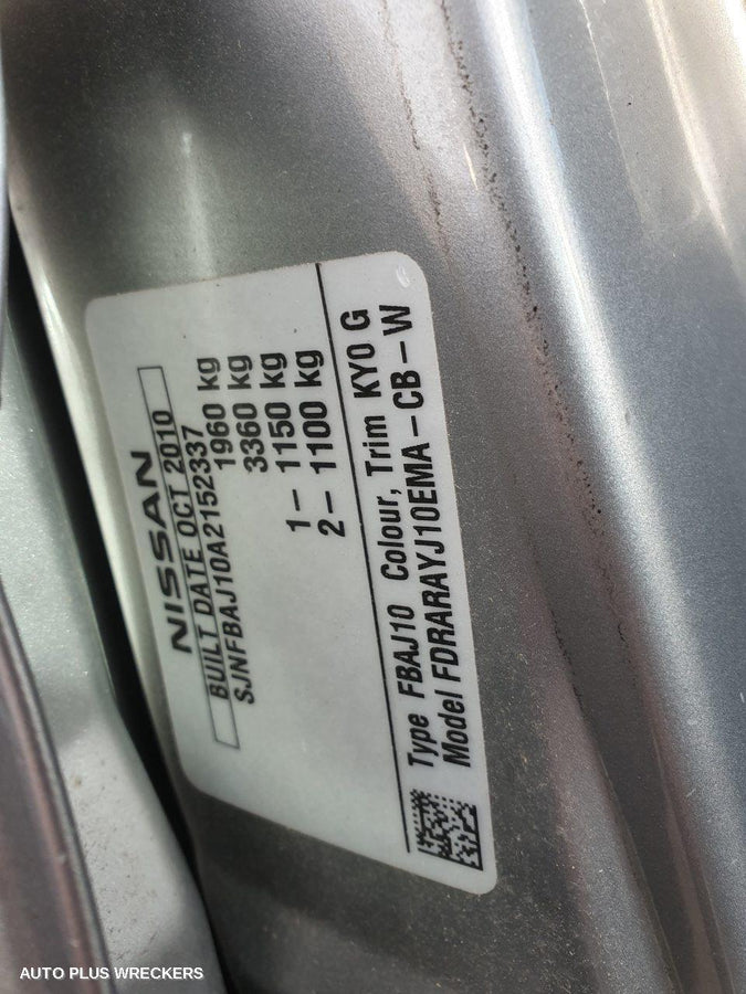 2011 Nissan Dualis Left Rear Door Window 2011 Nissan Dualis Left Rear Door Window