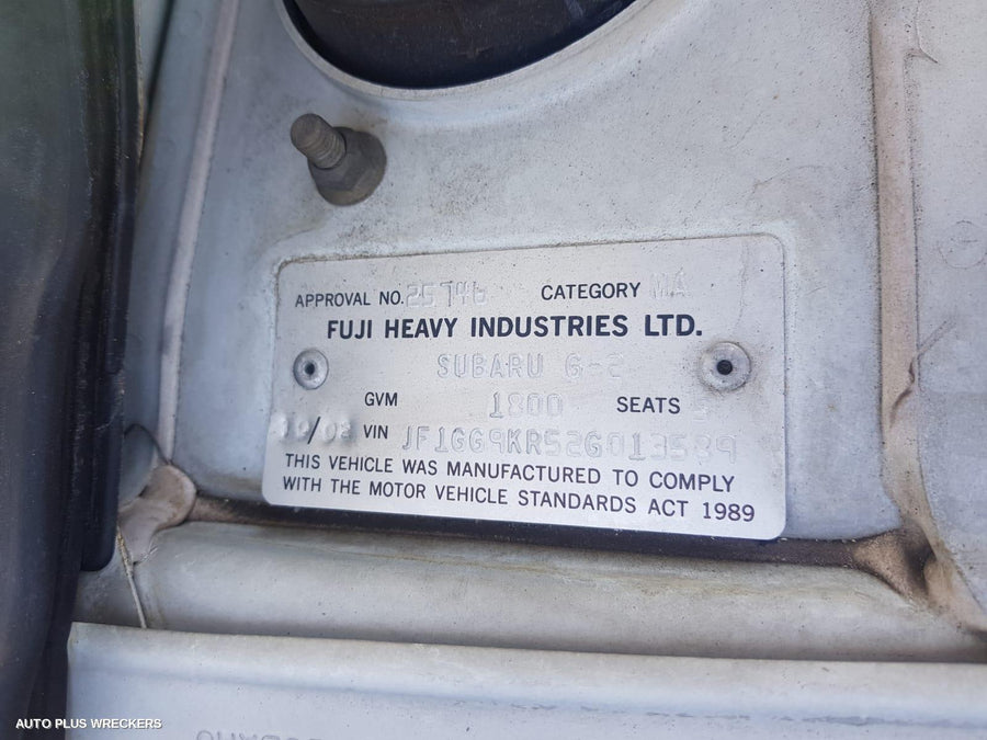 2002 Subaru Impreza Left Guard Liner