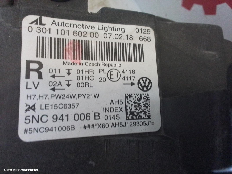 2016-2021 Volkswagen Tiguan Right Headlamp