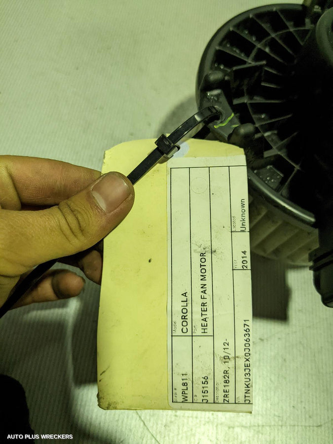 2014 Toyota Corolla Heater Fan Motor