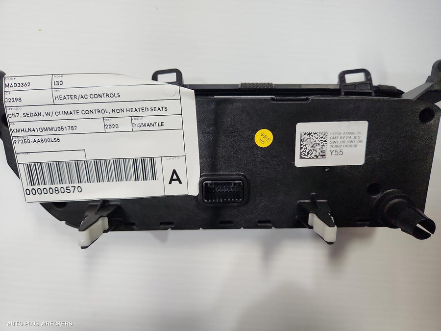 2020-2026 Hyundai I30 Heater Ac Controls