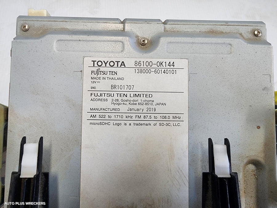 2019 Toyota Hilux Radio Cd Dvd Sat Tv