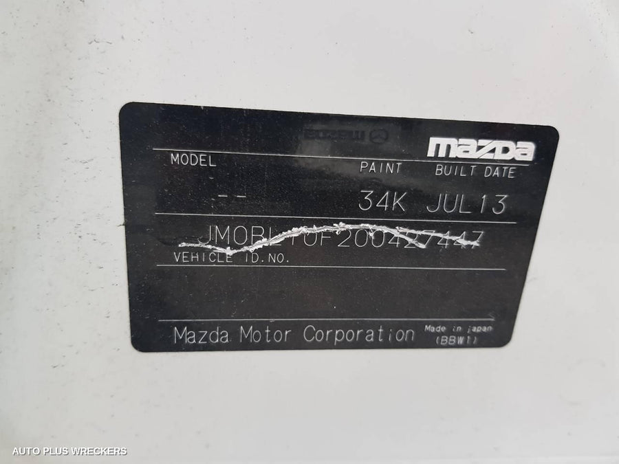 2013 Mazda 3 Right Rear Wnd Reg Motor