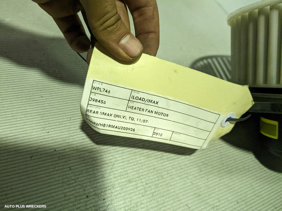 2010 Hyundai Iload/imax Heater Fan Motor