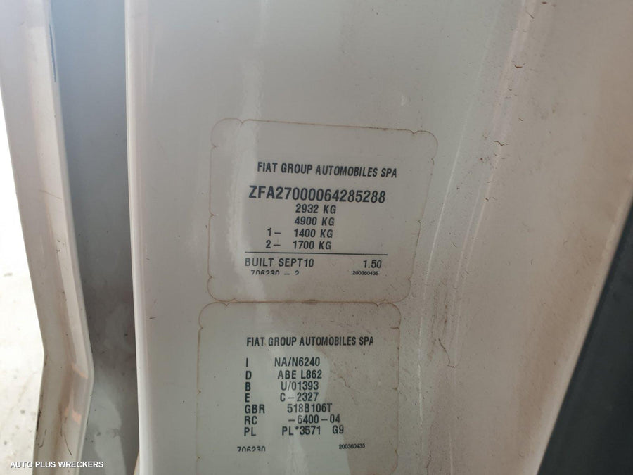 2011 Fiat Scudo Bonnet