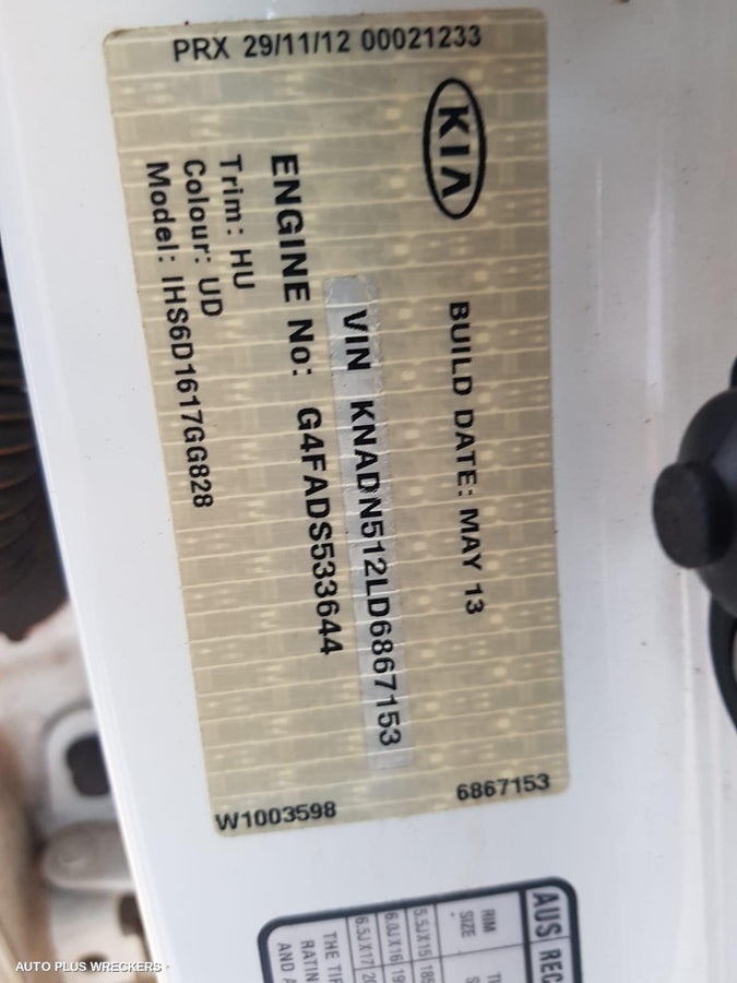 2013 Kia Rio Left Front 1 4 Door Glass