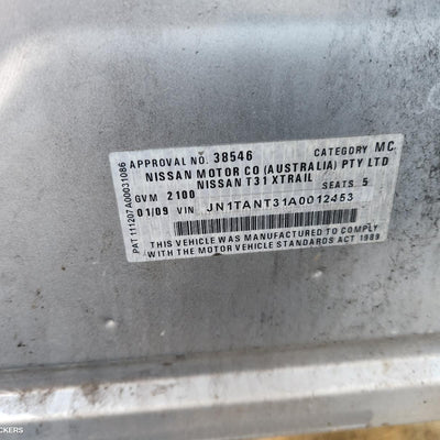 2007-2013 Nissan Xtrail Bootlid Tailgate