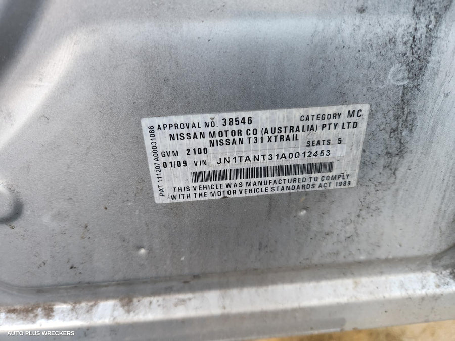 2007-2013 Nissan Xtrail Bootlid Tailgate