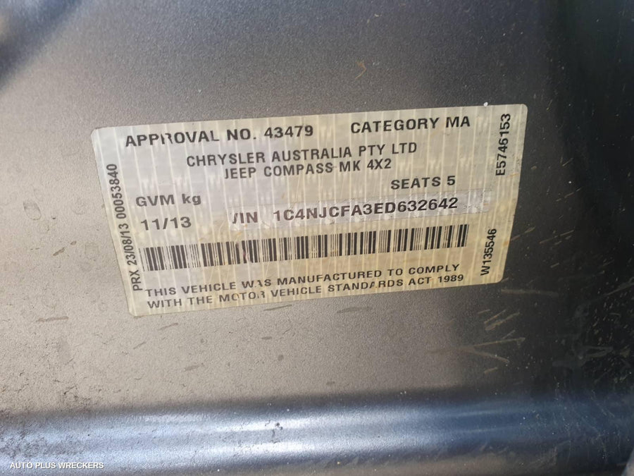 2013 Jeep Compass Left Indicator Fog Side