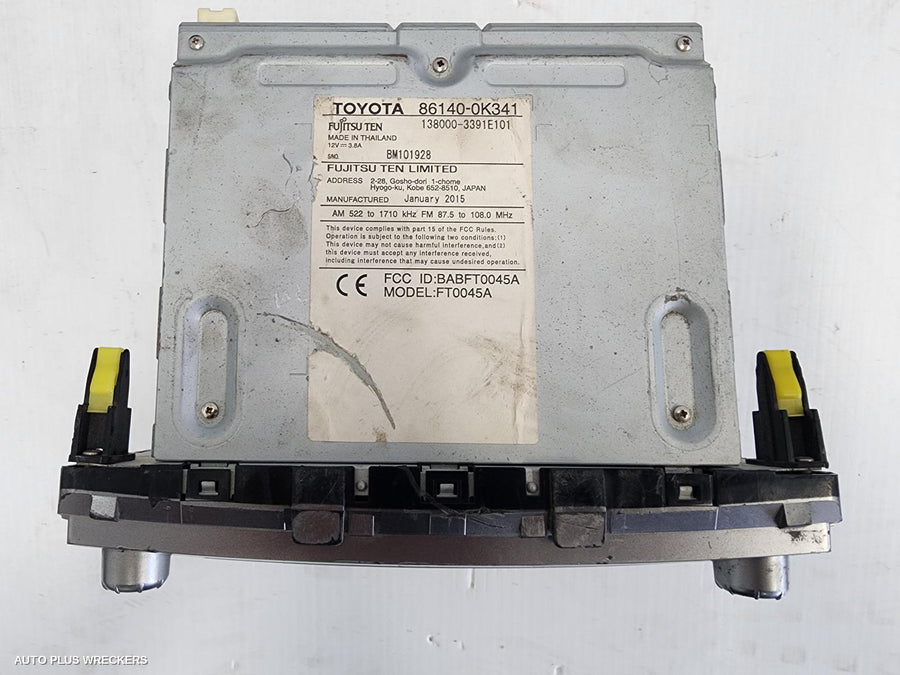 2015 Toyota Hilux Radio Cd Dvd Sat Tv