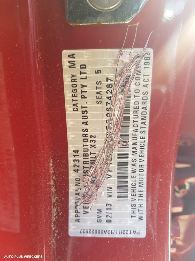 2013 Renault Megane R Bar Bracket Reinfo