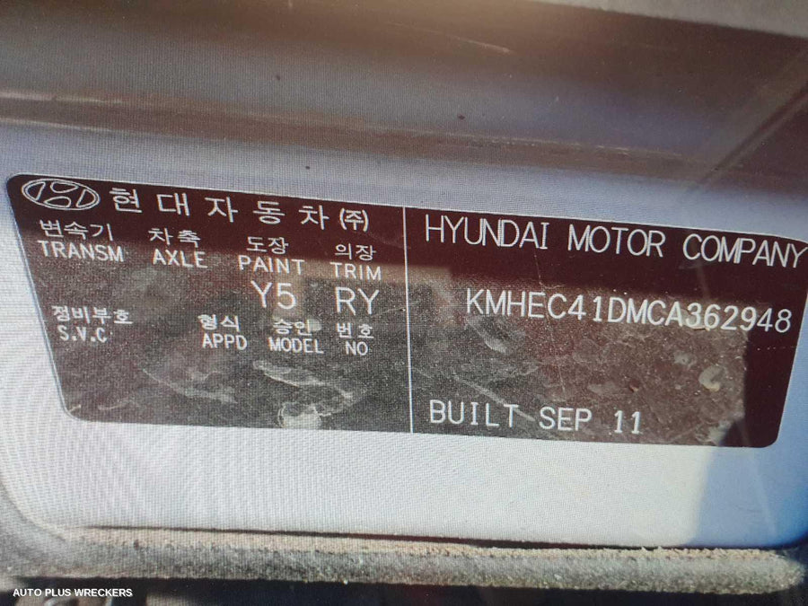 2011 HYUNDAI I45 LEFT FRONT WINDOW REG MOTOR