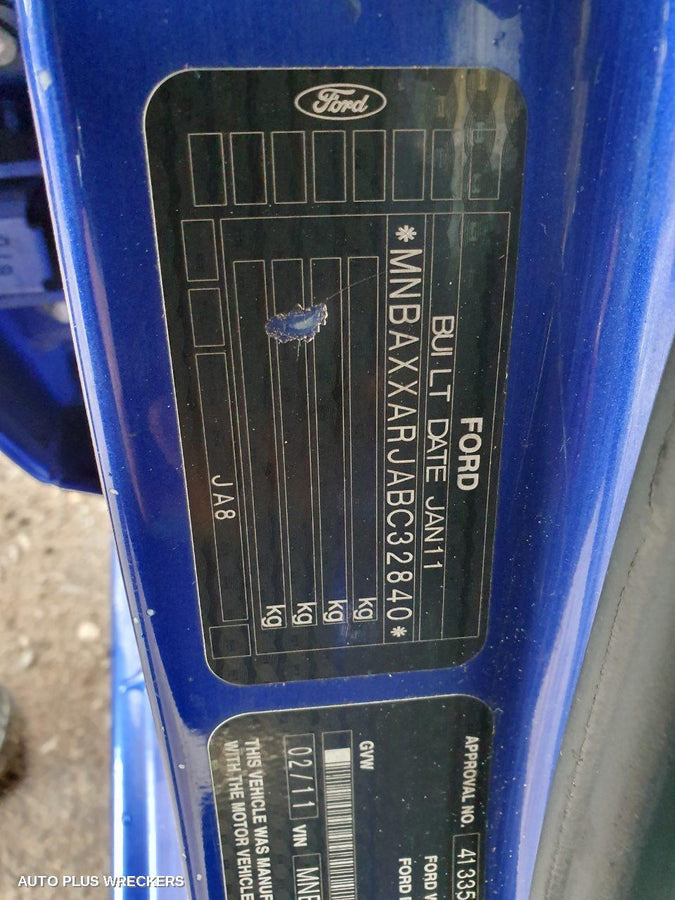 2011 Ford Fiesta Left Rear Door Sliding