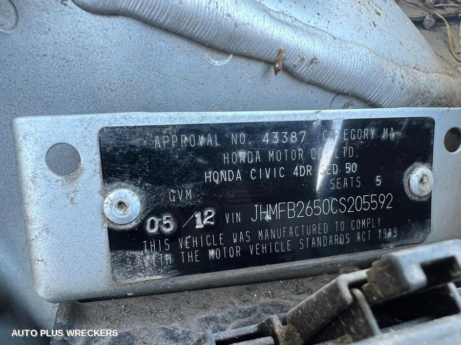 2012 Honda Civic Right Door Mirror