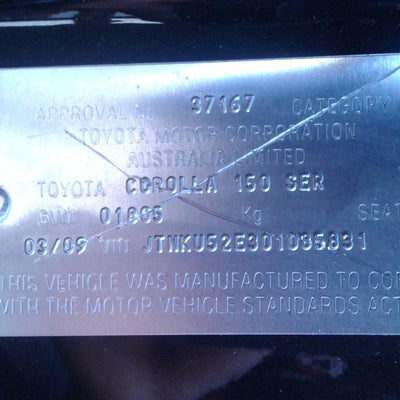 2009 TOYOTA COROLLA LEFT REAR WND REG MOTOR