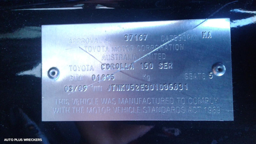 2009 Toyota Corolla Pwr Dr Wind Switch