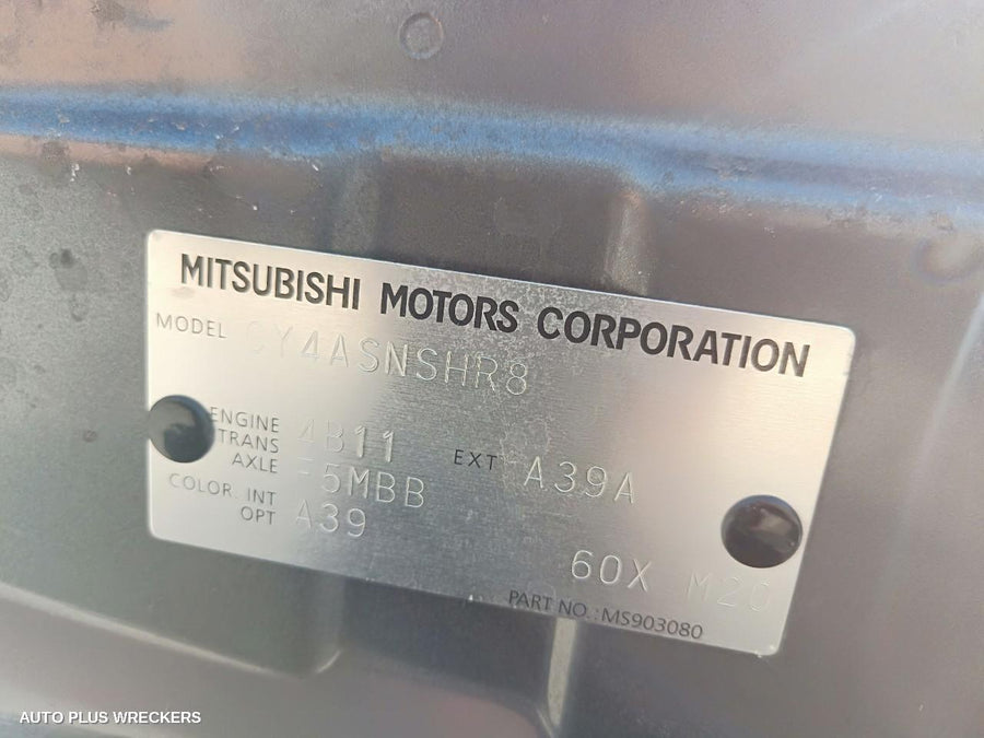 2009 Mitsubishi Lancer Right Rear Wnd Reg Motor