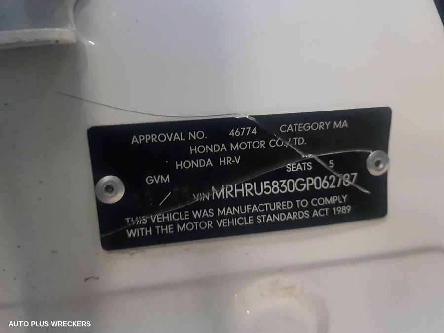 2016 Honda Hrv Radio Cd Dvd Sat Tv