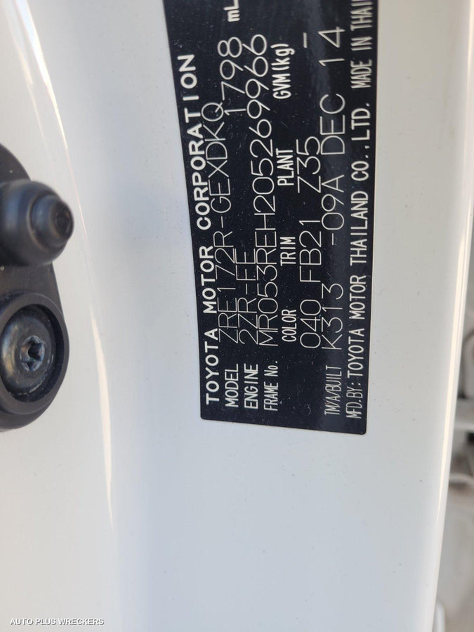 2015 Toyota Corolla Pwr Dr Wind Switch