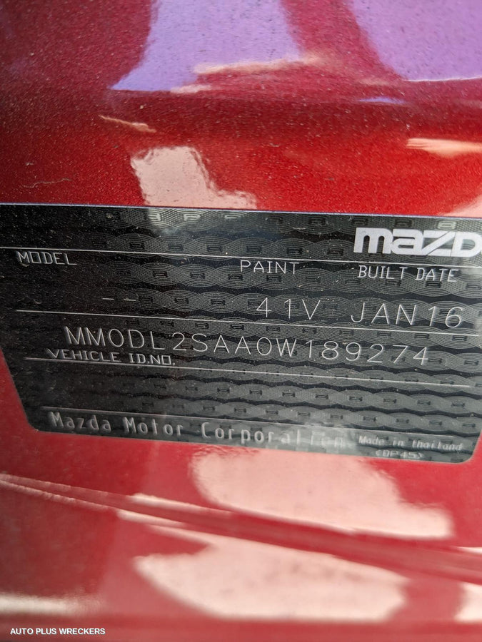 2016 Mazda 2 Left Rear Door Sliding