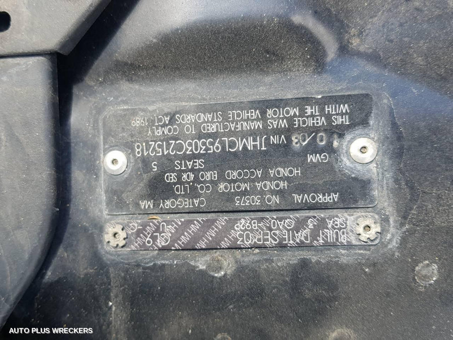 2003 Honda Accord Left Front Window Reg Motor