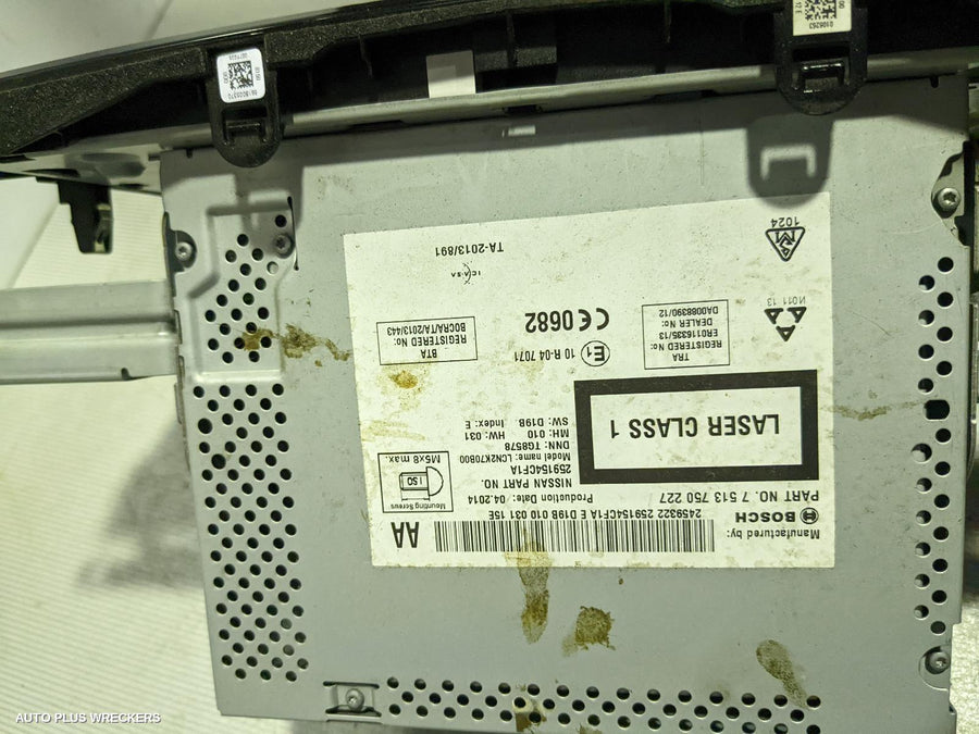 2014 Nissan Qashqai Radio Cd Dvd Sat Tv