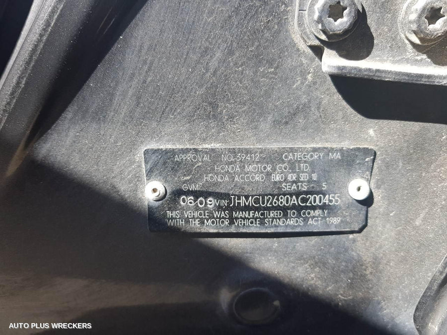 2010 Honda Accord Heater Ac Controls