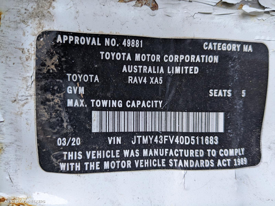 2020 Toyota Rav4 Rear Parking Sensor