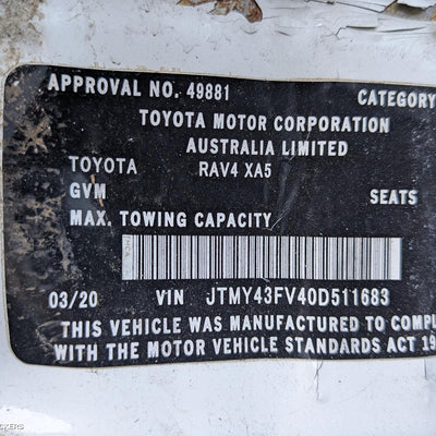 2020 Toyota Rav4 Right Guard Liner