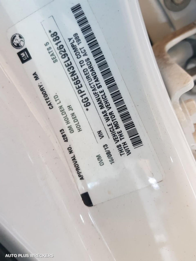 2013 Holden Cruze Right Rear Wnd Reg Motor