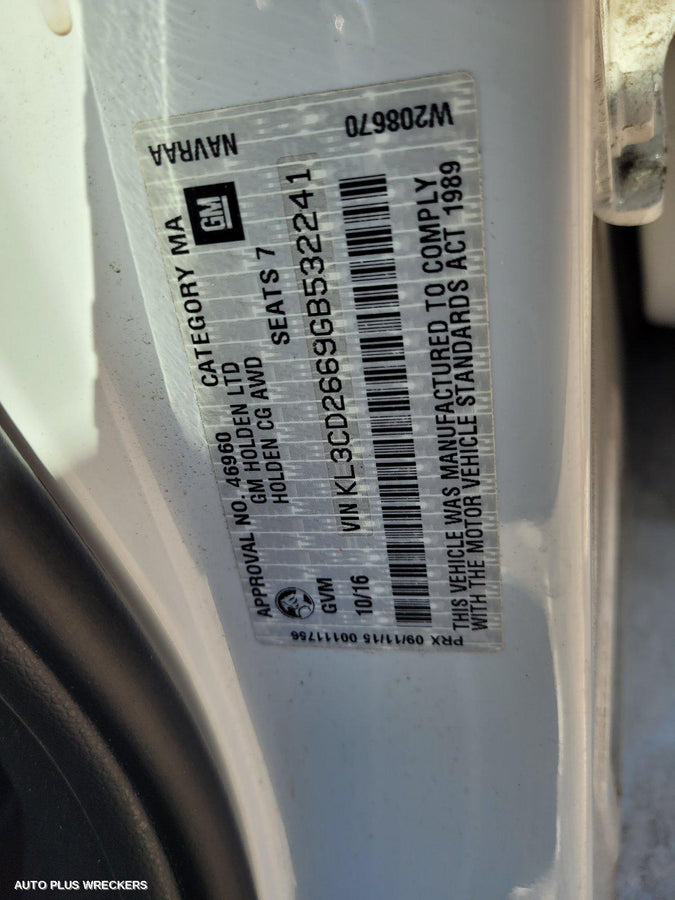 2016 Holden Captiva Rear Spoiler