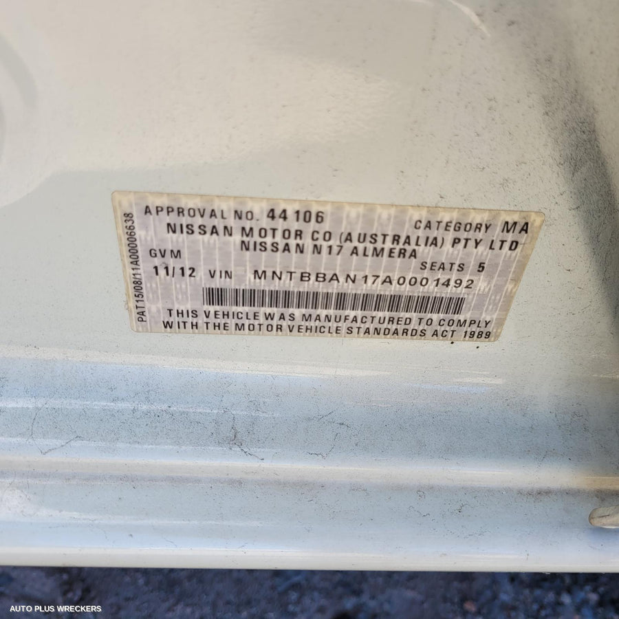 2013 Nissan Almera Column