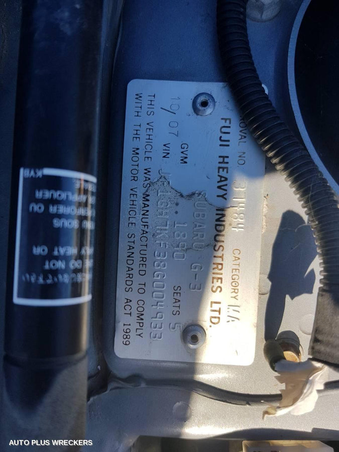 2007 Subaru Impreza Left Front Door Window