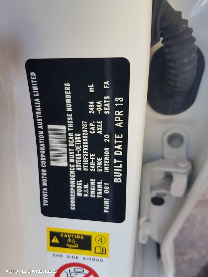 2013 Toyota Camry Rear Garnish