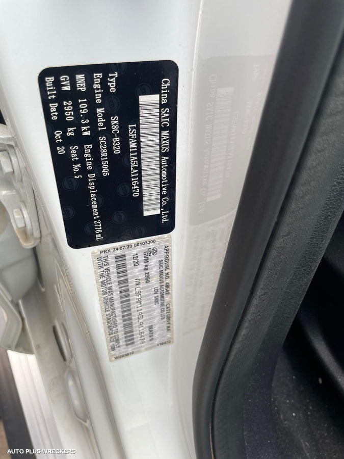 2020 Ldv T60 Headrest