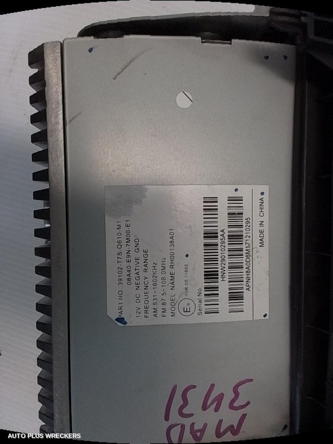 2017-2021 Honda Hrv Radio Cd Dvd Sat Tv
