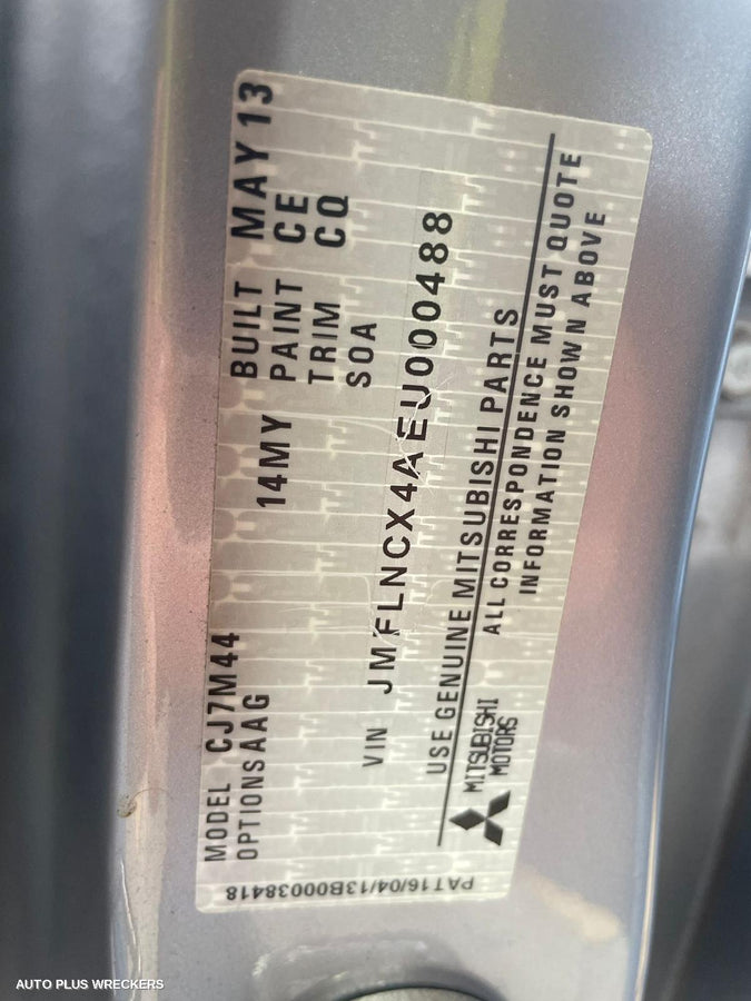 2013 Mitsubishi Lancer Right Door Mirror