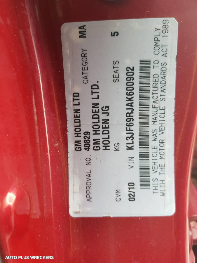 2010 Holden Cruze Radiator