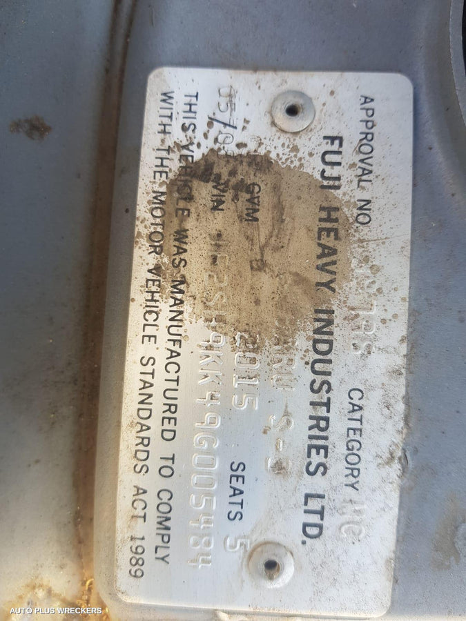 2008 Subaru Forester Pwr Dr Wind Switch