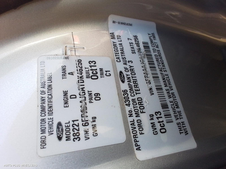 2013 Ford Territory Left Front Door