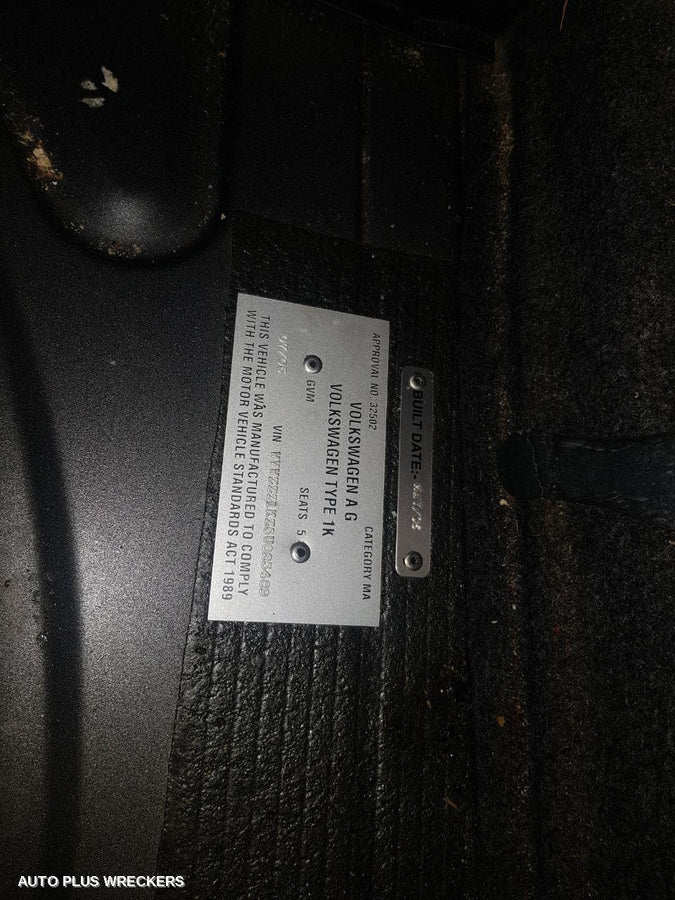 2005 Volkswagen Golf F Bar Reinforc Brack