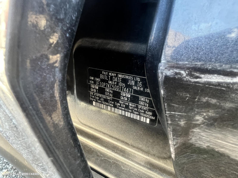 2016 Subaru Xv Radiator Support