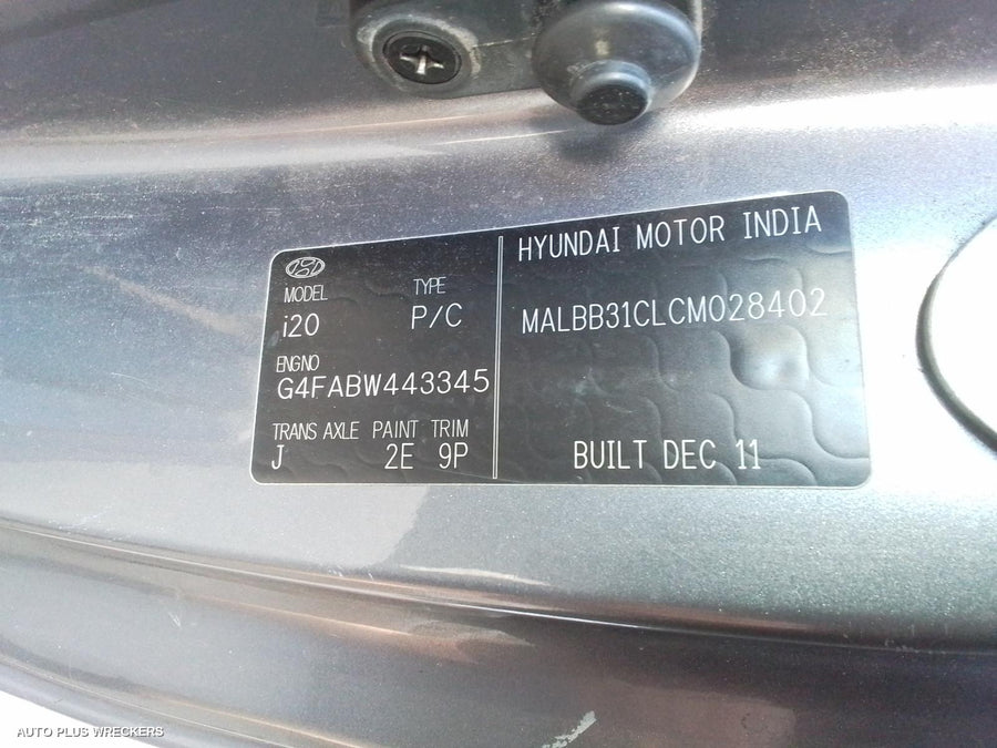 2012 Hyundai I20 Alternator