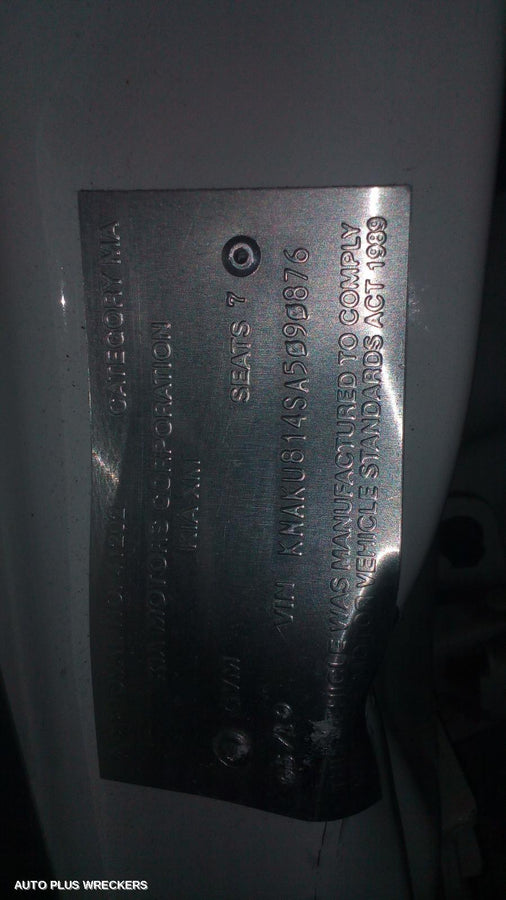 2010 Kia Sorento Right Front Window Reg Motor