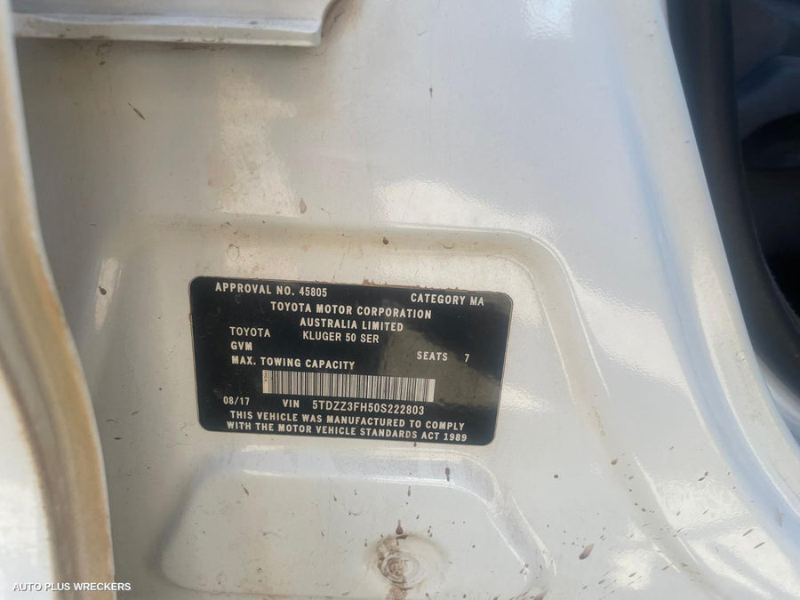 2017 Toyota Kluger Trans Gearbox