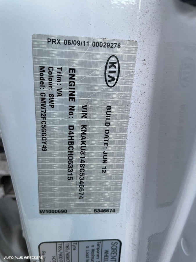 2012 Kia Sorento Heater Ac Controls