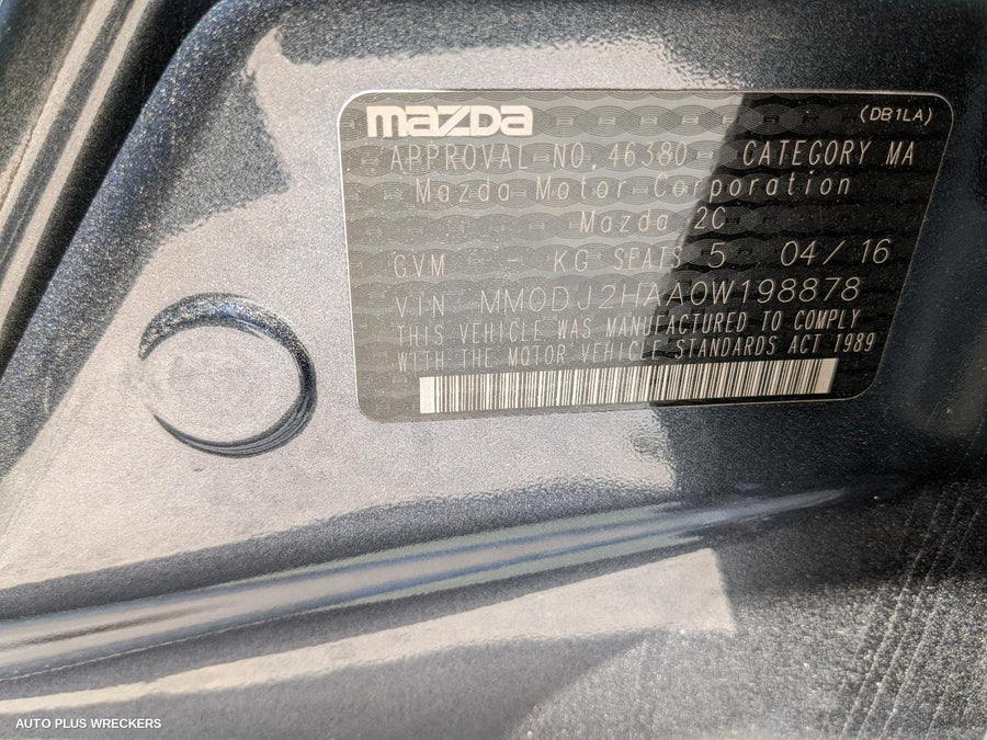 2016 Mazda 2 Door Boot Gate Lock