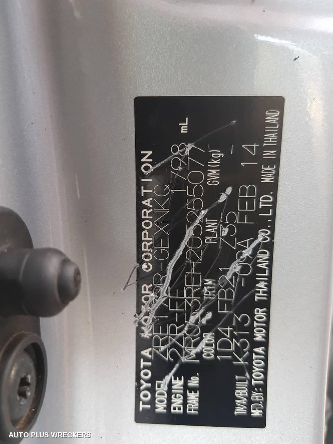 2014 Toyota Corolla Left Rear 1 4 Door Glass