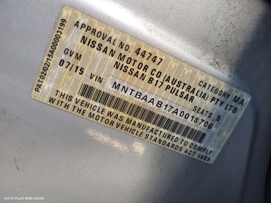 2015 Nissan Pulsar Abs Sensor