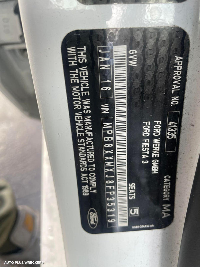 2016 Ford Fiesta Right Front Window Reg Motor